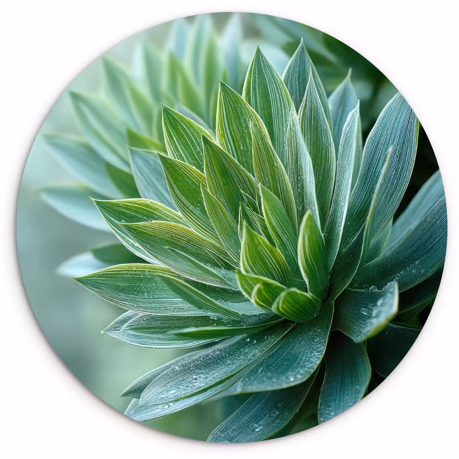 Wandcirkel - Glas - Blad - Plant - Groen - Textuur — 1