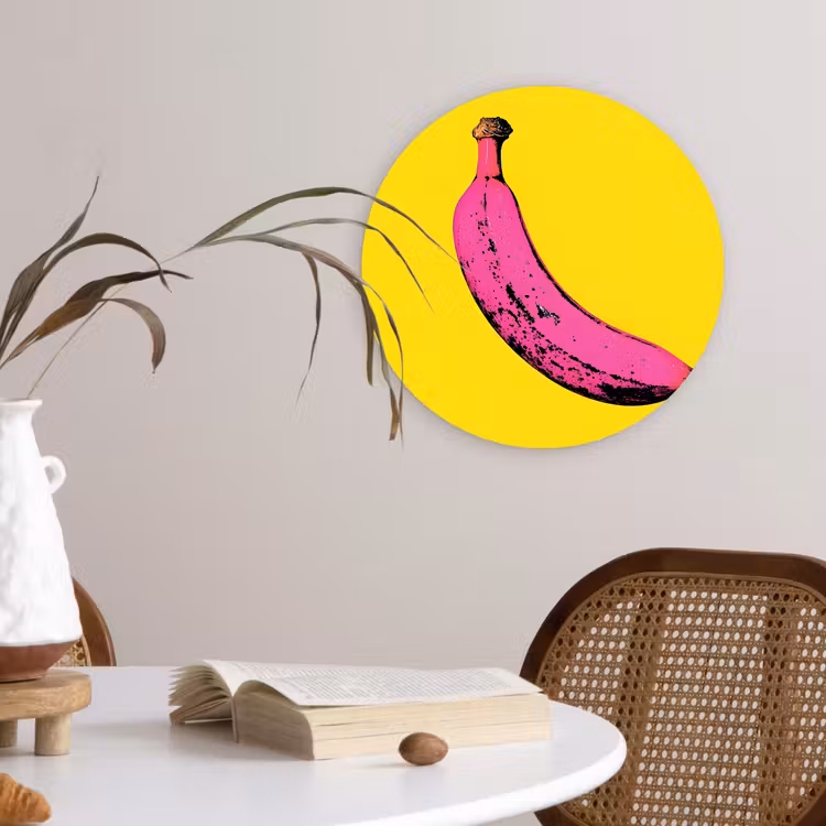 Wandcirkel - Glas - Banaan - Grafisch - Geel — 4