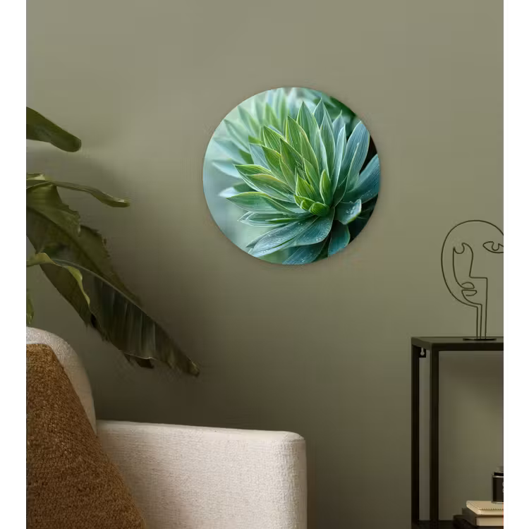 Wandcirkel - Glas - Blad - Plant - Groen - Textuur — 3