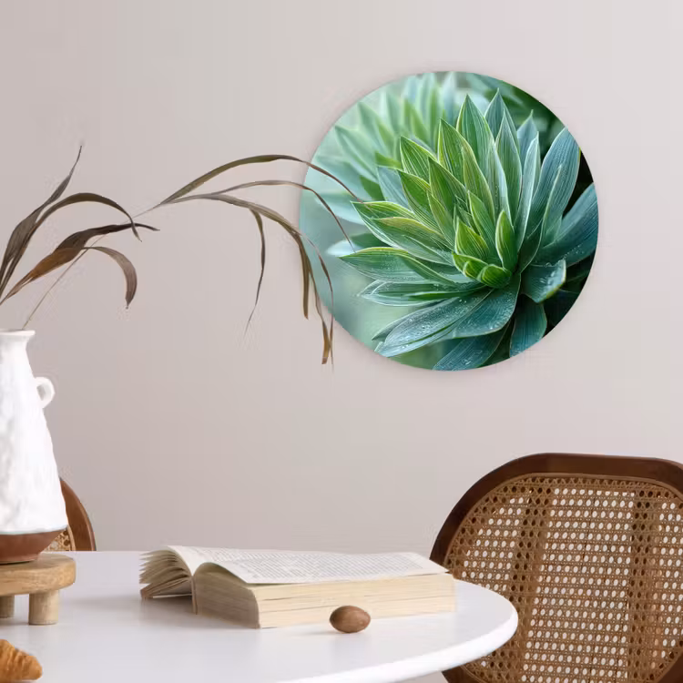 Wandcirkel - Glas - Blad - Plant - Groen - Textuur — 4