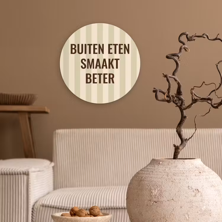 Wandcirkel - Glas - Buiten - Quote - Strepen - Zomer — 2