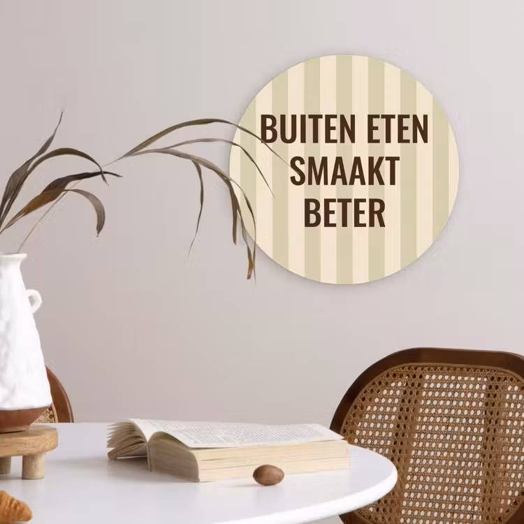 Wandcirkel - Glas - Buiten - Quote - Strepen - Zomer — 4