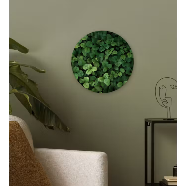 Wandcirkel - Glas - Groen - Bladeren - Kartel - Zonlicht — 3