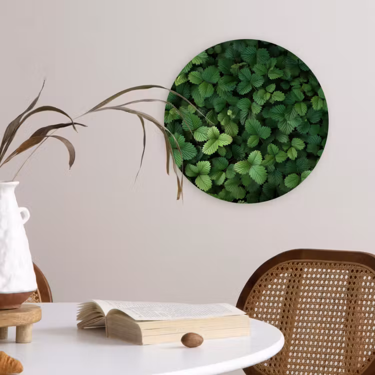 Wandcirkel - Glas - Groen - Bladeren - Kartel - Zonlicht — 4