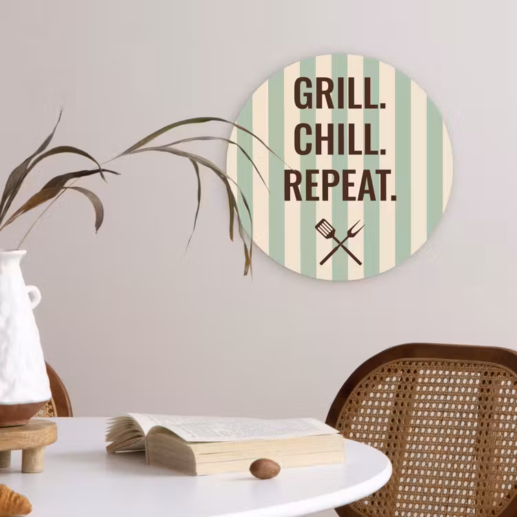 Wandcirkel - Glas - Quote - Strepen - Grill — 4