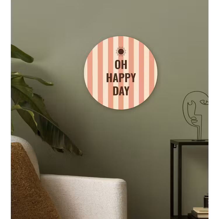 Wandcirkel - Glas - Quote - Zomer - Strepen — 3
