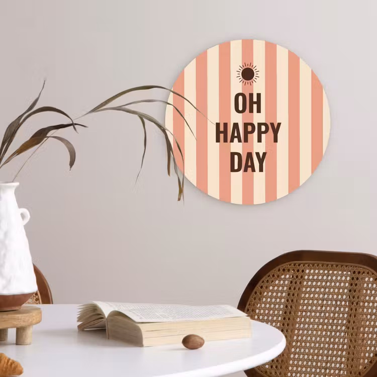 Wandcirkel - Glas - Quote - Zomer - Strepen — 4