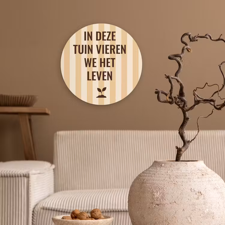 Wandcirkel - Glas - Tuin - Quote - Strepen - Zomer — 2