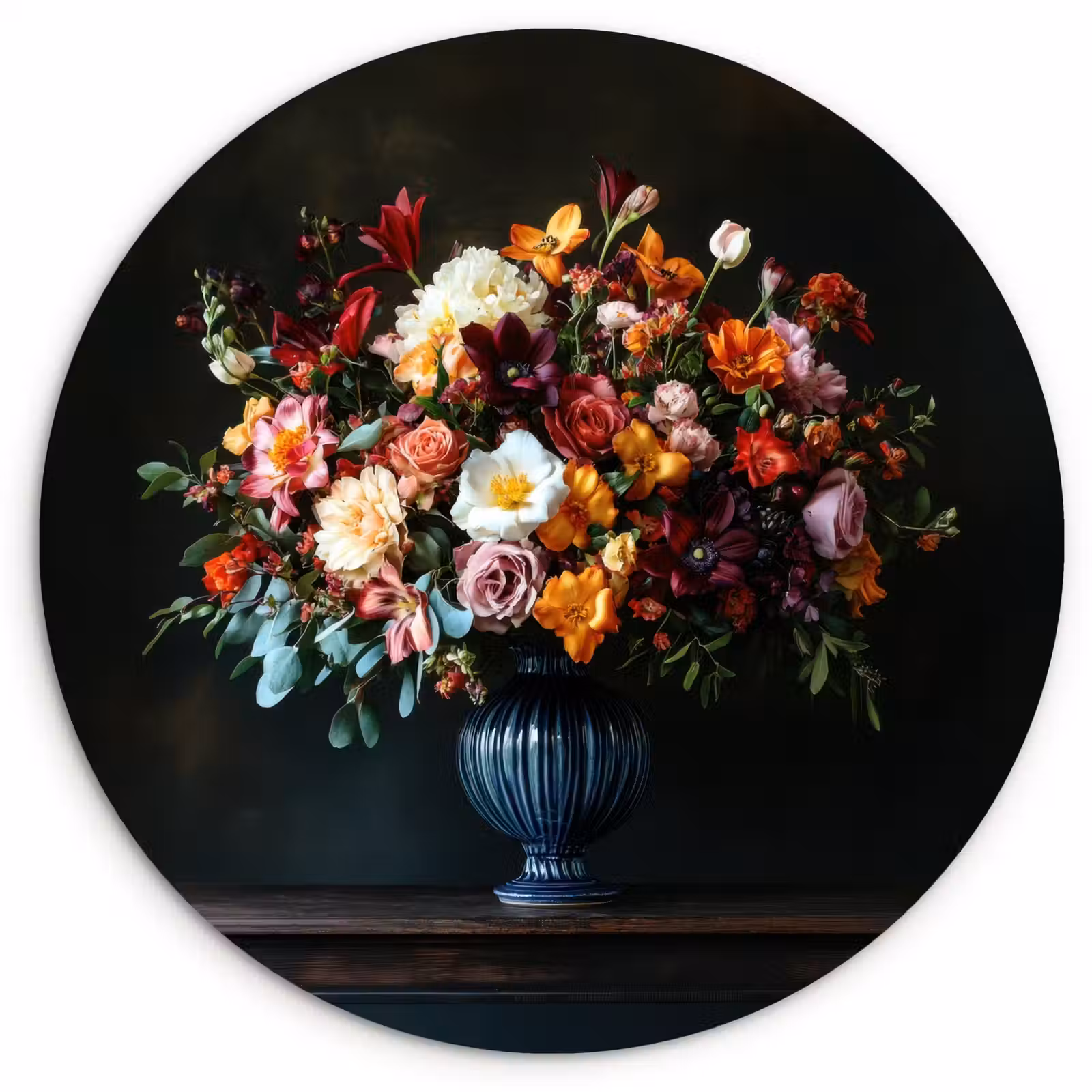Wandcirkel - Glas - Groot - Bloemen - Vaas - Boeket — 1
