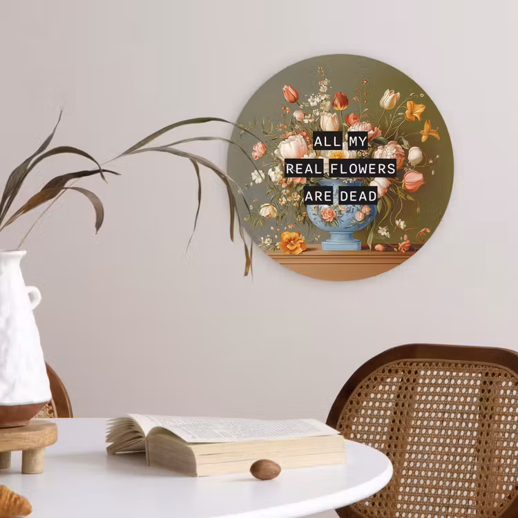 Wandcirkel - Glas - Bloem - Quote - Vintage - Art — 4