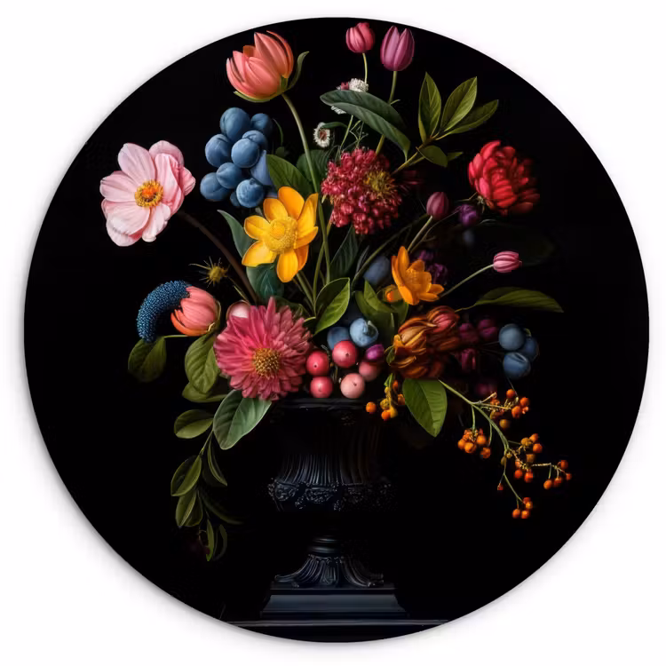 Wandcirkel - Glas - Bloemen - Vrolijk - Vaas — 1