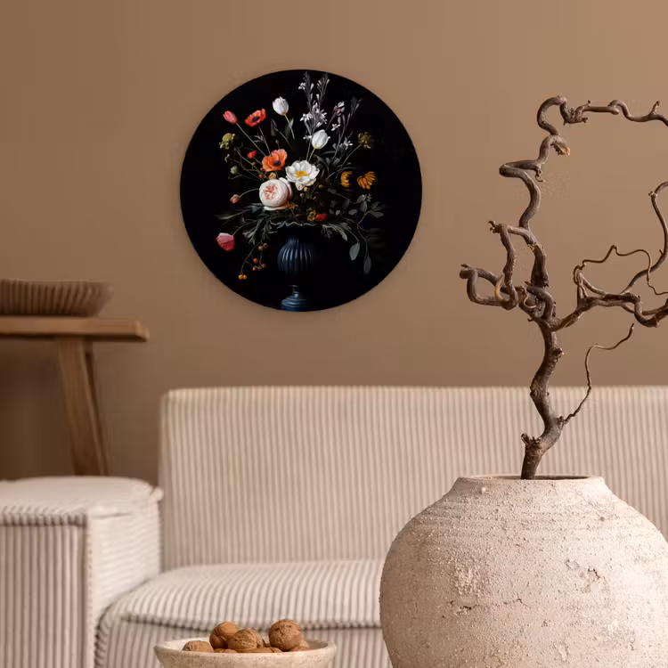 Wandcirkel - Glas - Bloemstuk - Vaas - Zwart — 2