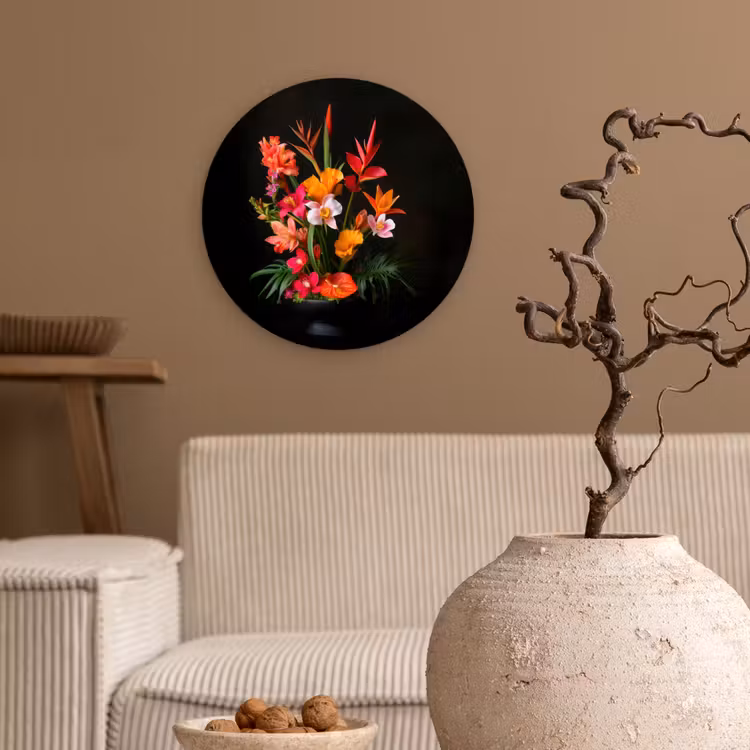 Wandcirkel - Glas - Boeket - Bloemen - Exotisch — 2