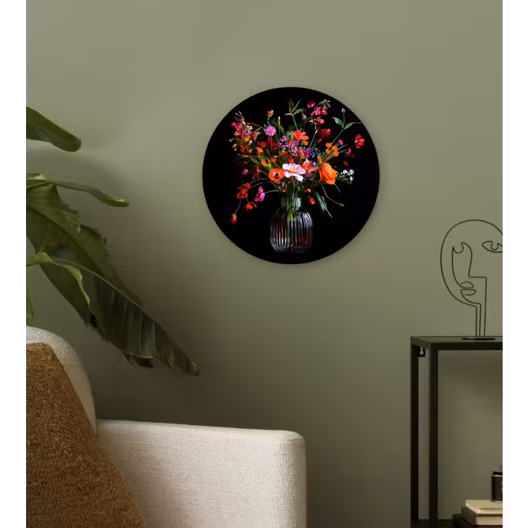 Wandcirkel - Glas - Boeket - Veldbloemen - Vaas — 3