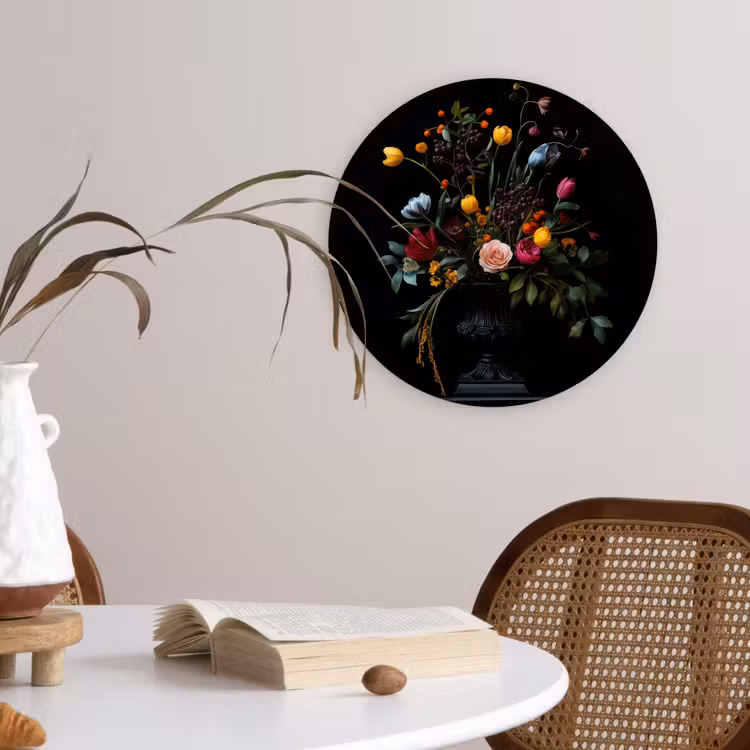 Wandcirkel - Glas - Klassiek - Vaas - Boeket - Bloemen — 4