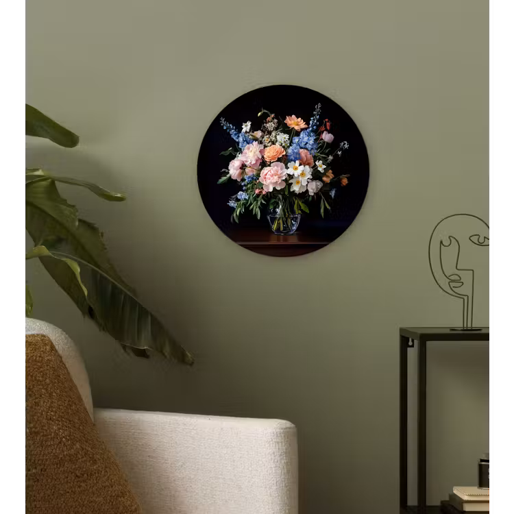 Wandcirkel - Glas - Pastel - Bloemen - Glazen - Vaas — 3