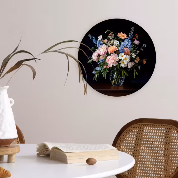 Wandcirkel - Glas - Pastel - Bloemen - Glazen - Vaas — 4