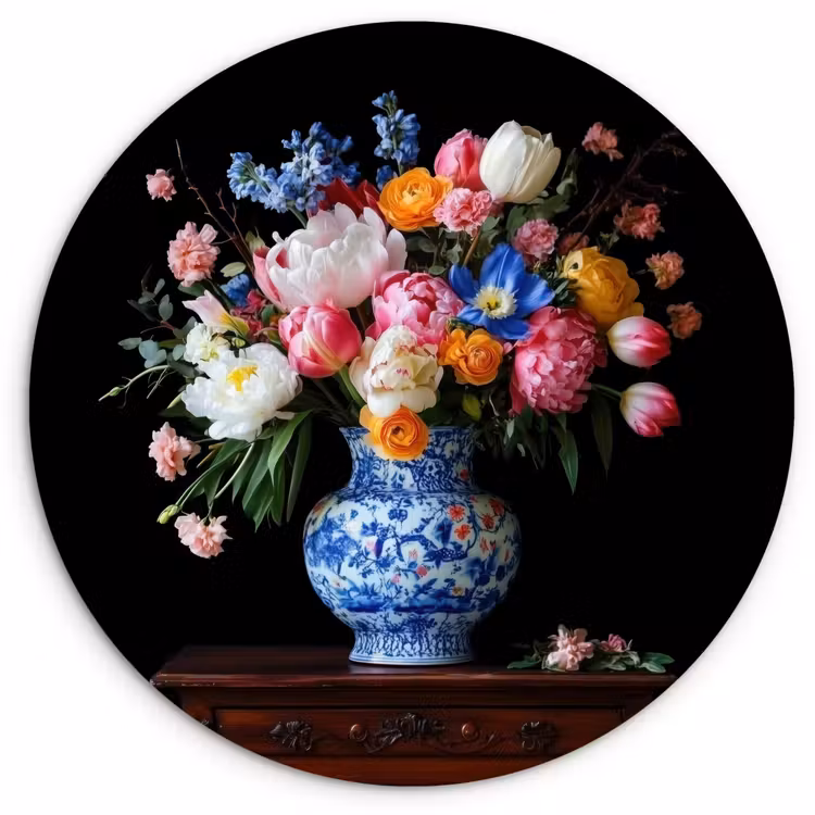 Wandcirkel - Glas - Rozen - Bloemen - Vaas - Boeket — 1