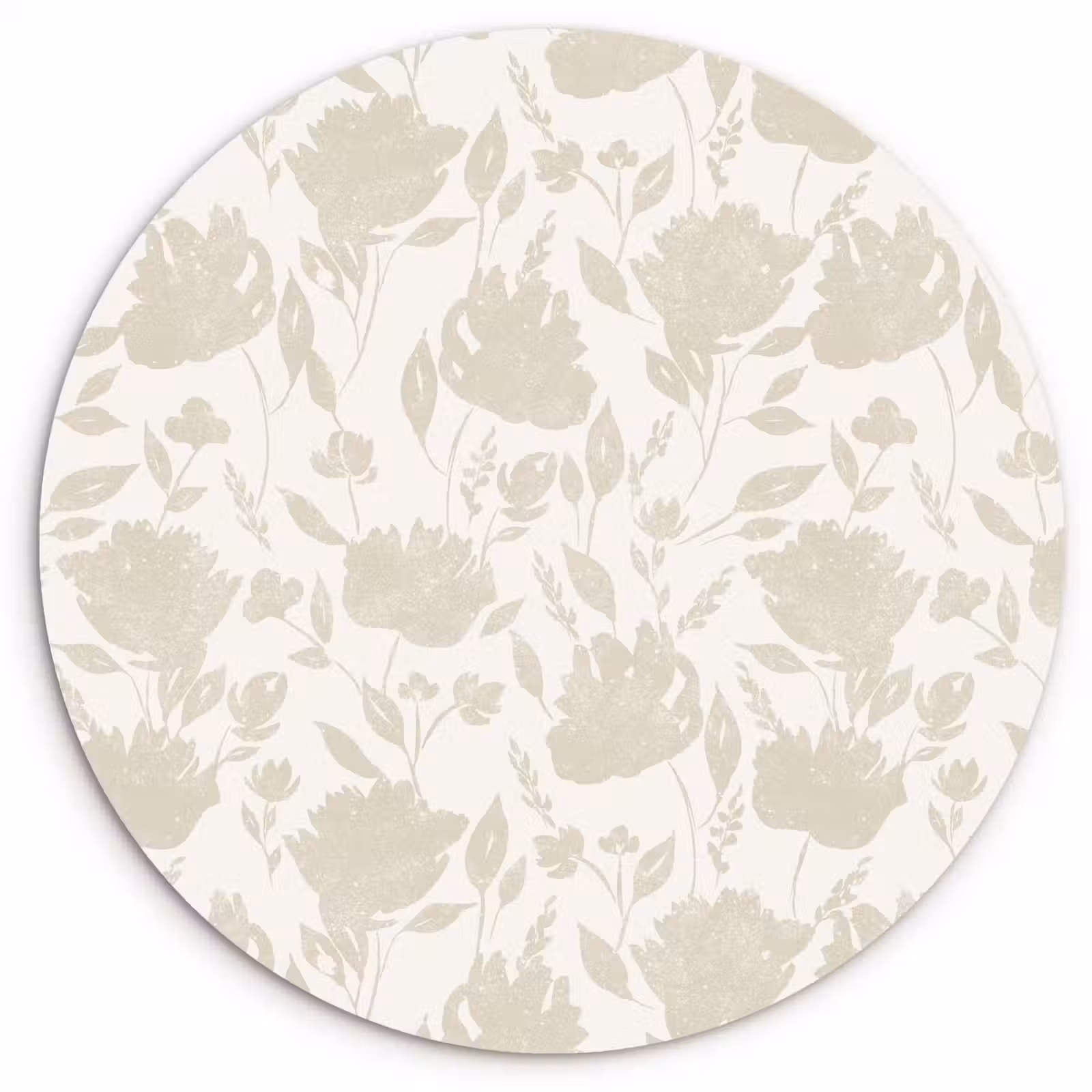 Wandcirkel - Glas - Bloemenpatroon - Silhouet - Wit — 1