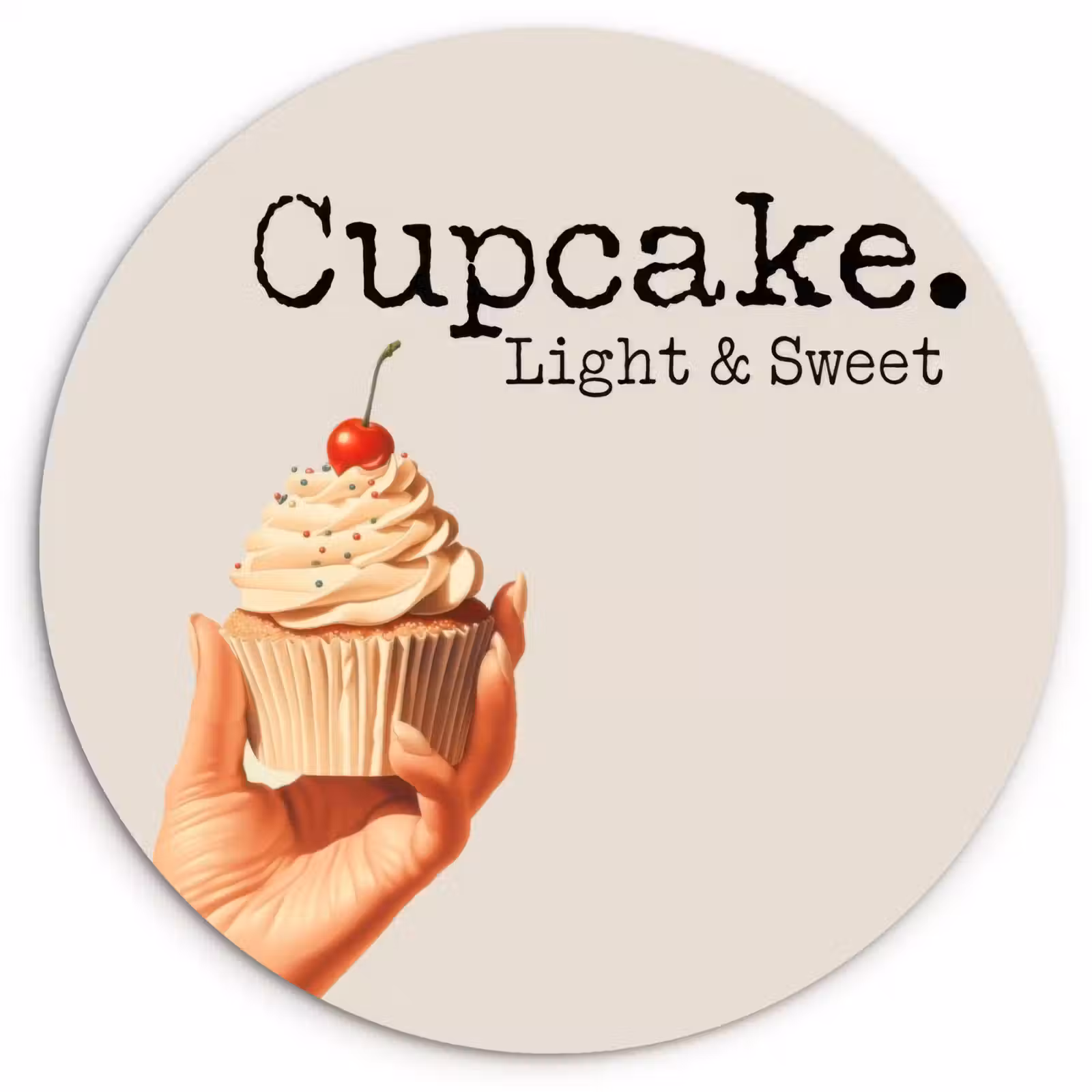 Wandcirkel - Glas - Cupcake - Zoet - Kers — 1