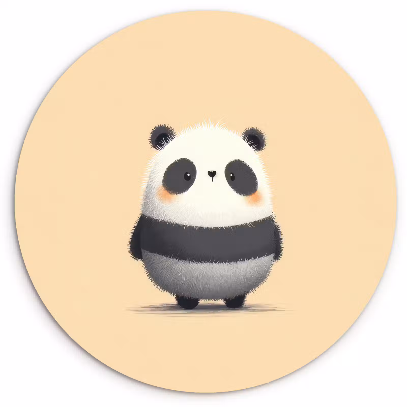 Wandcirkel - Glas - Panda - Beige - Minimalistisch — 1