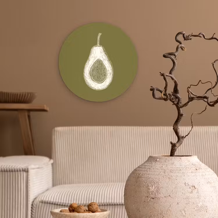 Wandcirkel - Glas - Avocado - Minimalistisch - Illustratie - Groen — 2