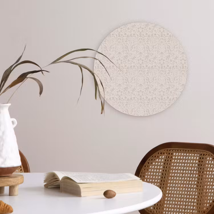 Wandcirkel - Glas - Bloemen - Bladeren - Licht - Taupe — 4