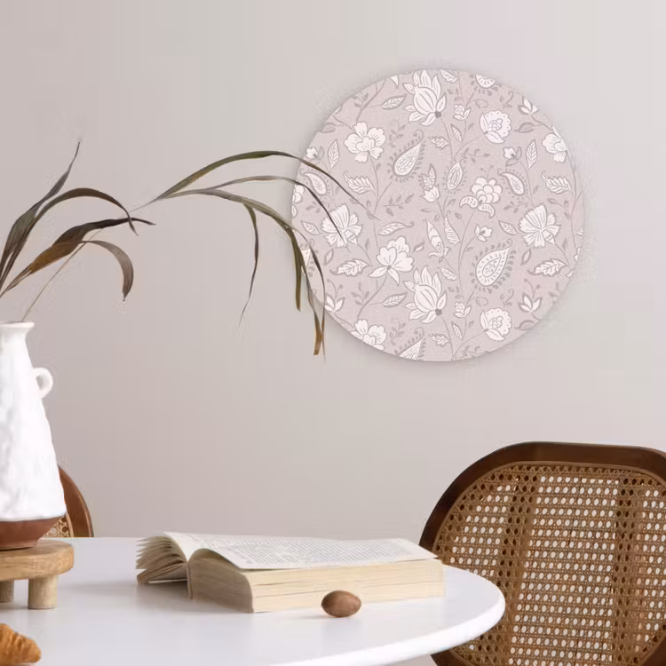 Wandcirkel - Glas - Bloemen - Getekend - Lavendel — 4