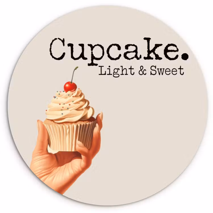 Wandcirkel - Glas - Cupcake - Zoet - Kers — 1