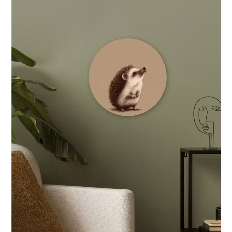 Wandcirkel - Glas - Egel - Snuitje - Bruin - Stekels — 3