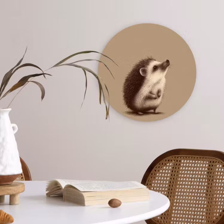 Wandcirkel - Glas - Egel - Snuitje - Bruin - Stekels — 4