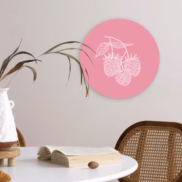 Wandcirkel - Glas - Frambozen - Steel - Getekend - Roze — 4