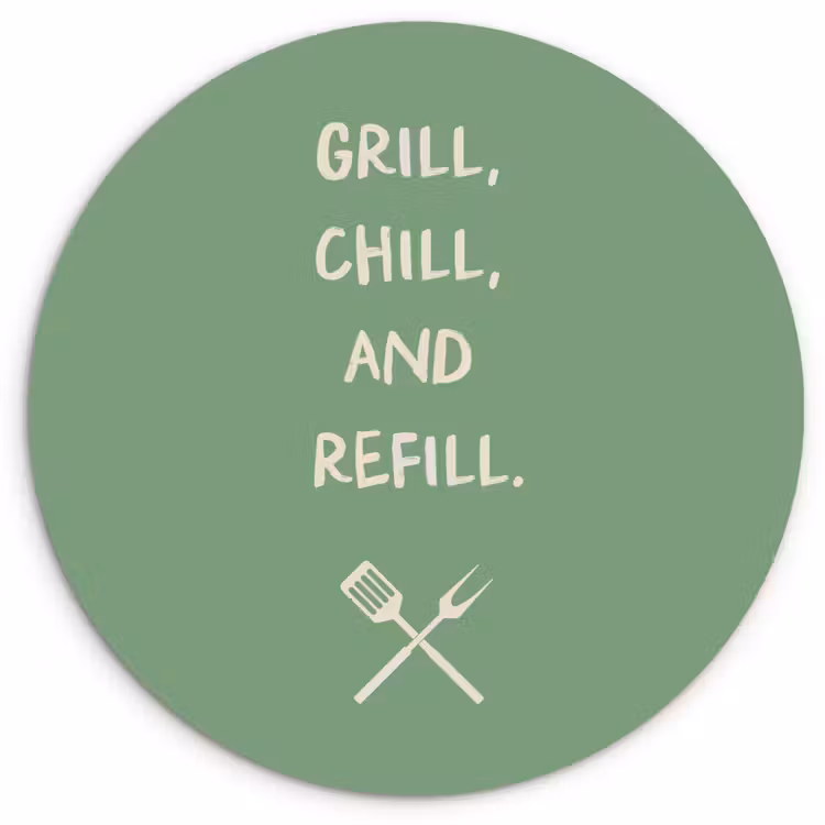 Wandcirkel - Glas - Grill - Groen - Zomer - Quote — 1