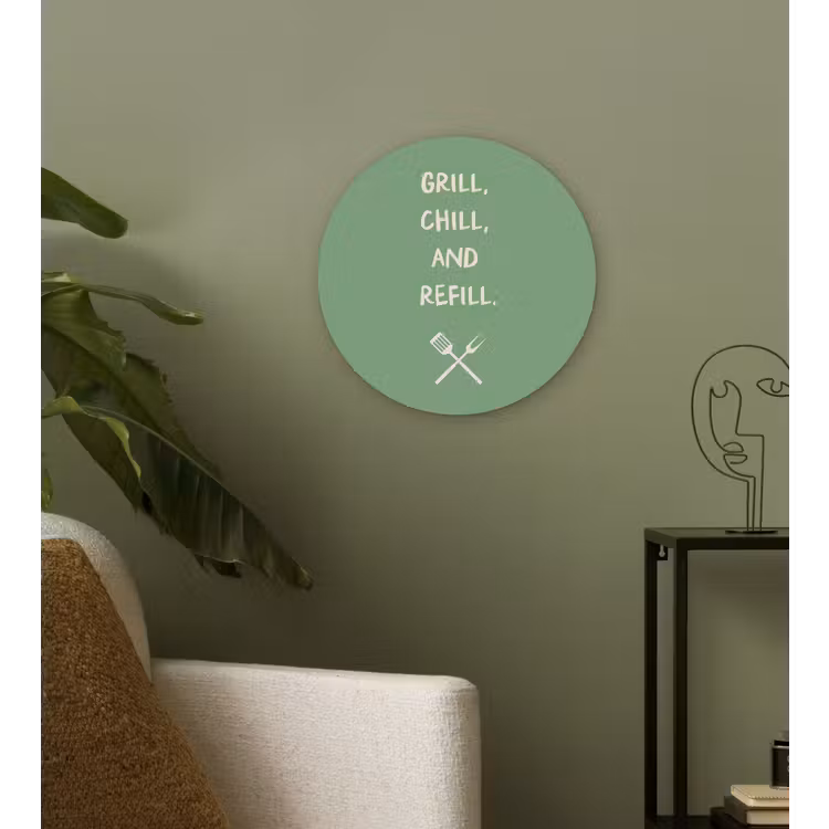 Wandcirkel - Glas - Grill - Groen - Zomer - Quote — 3