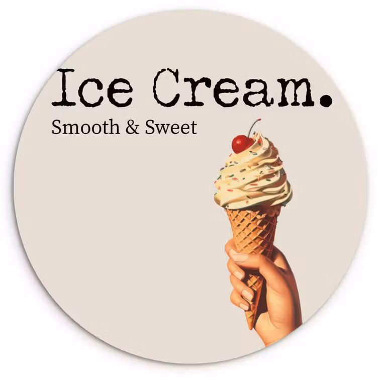 Wandcirkel - Glas - Ice cream - Softijs - Kleurrijk - Kers — 1