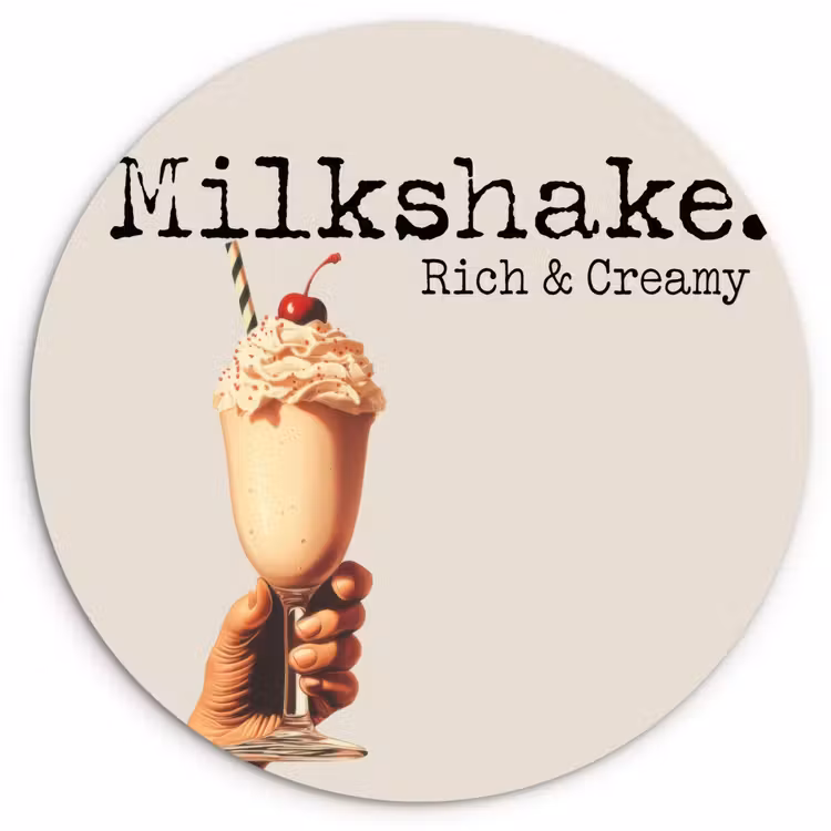 Wandcirkel - Glas - Milkshake - Kers - Rietje — 1