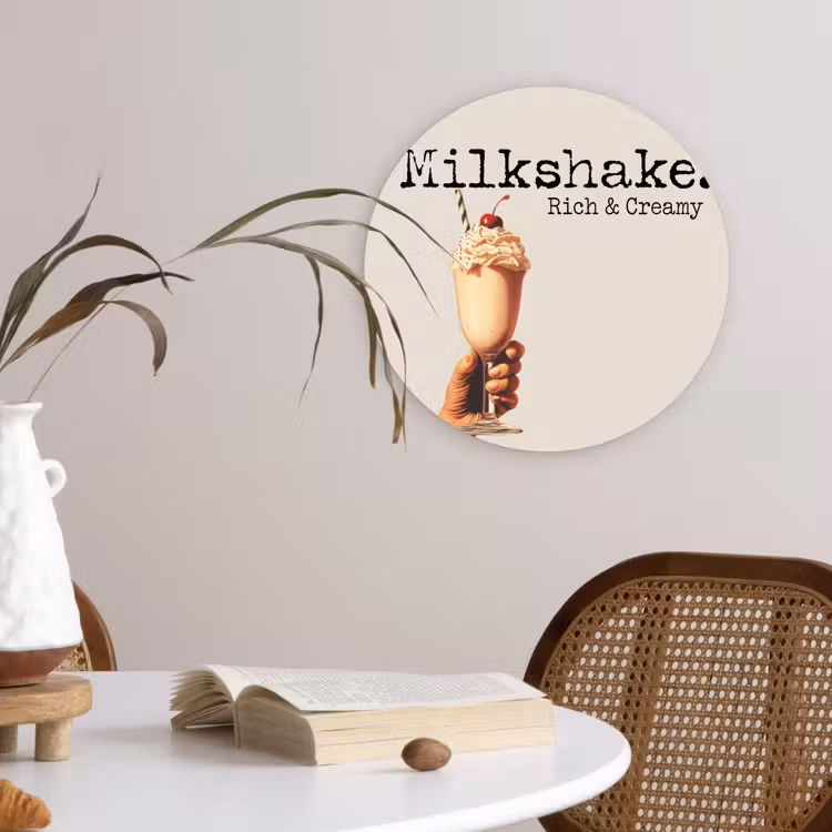 Wandcirkel - Glas - Milkshake - Kers - Rietje — 4