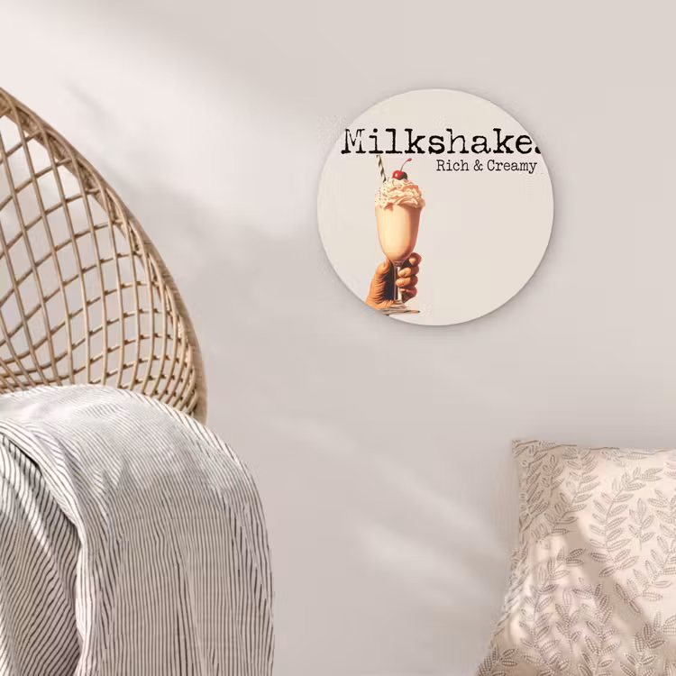 Wandcirkel - Glas - Milkshake - Kers - Rietje — 5