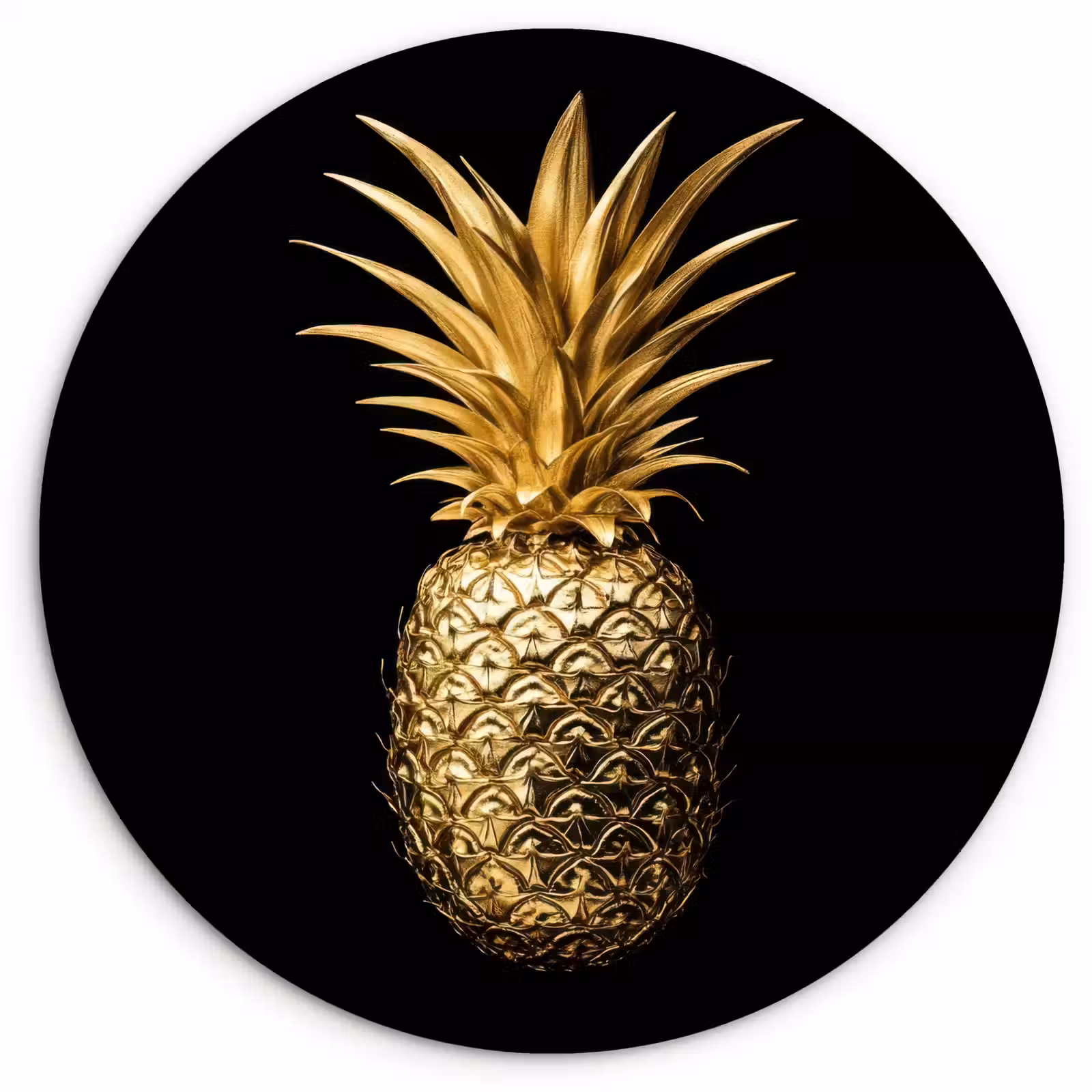 Wandcirkel - Glas - Ananas - Zwart - Goud - Luxe — 1