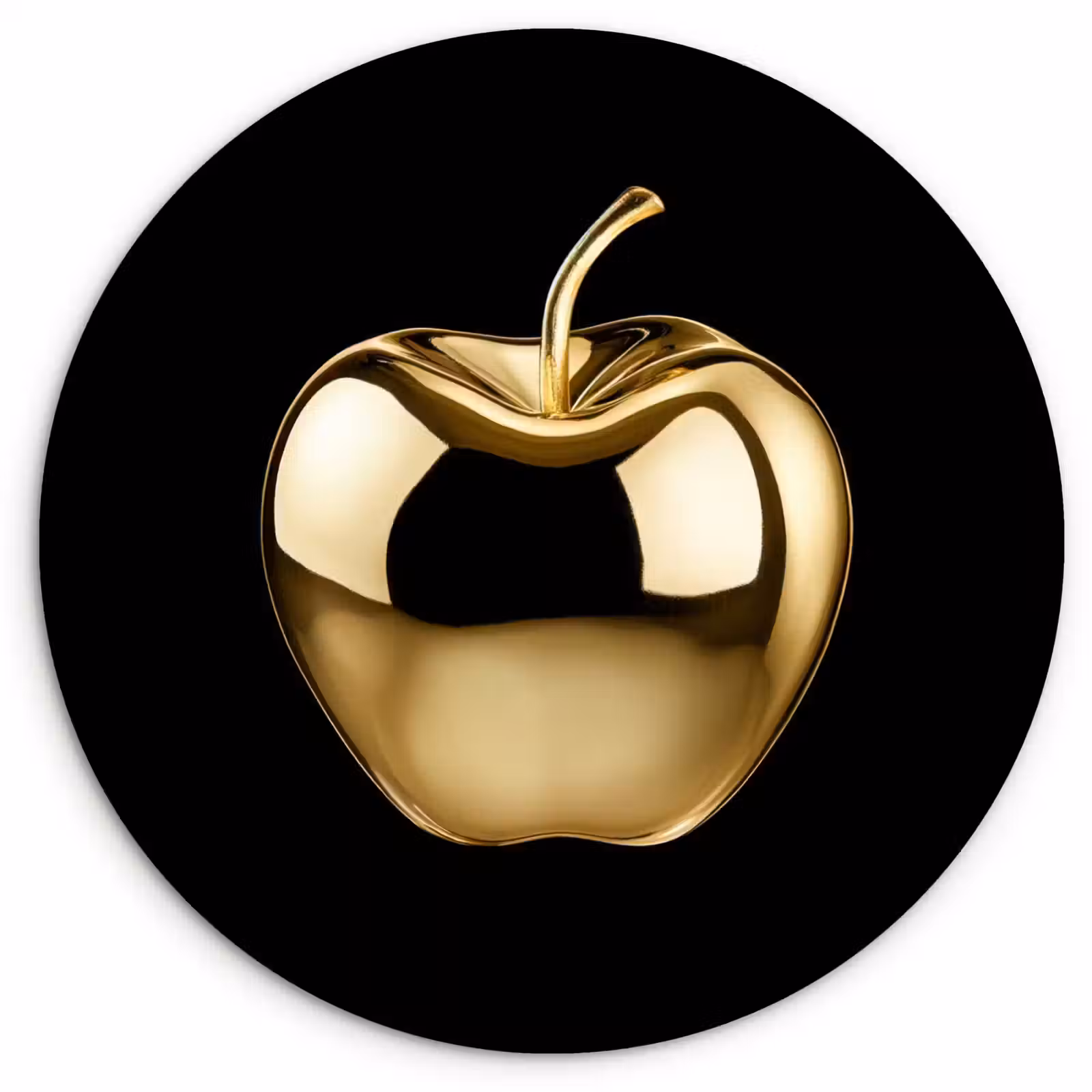 Wandcirkel - Glas - Appel - Goud - Chrome - Zwart — 1