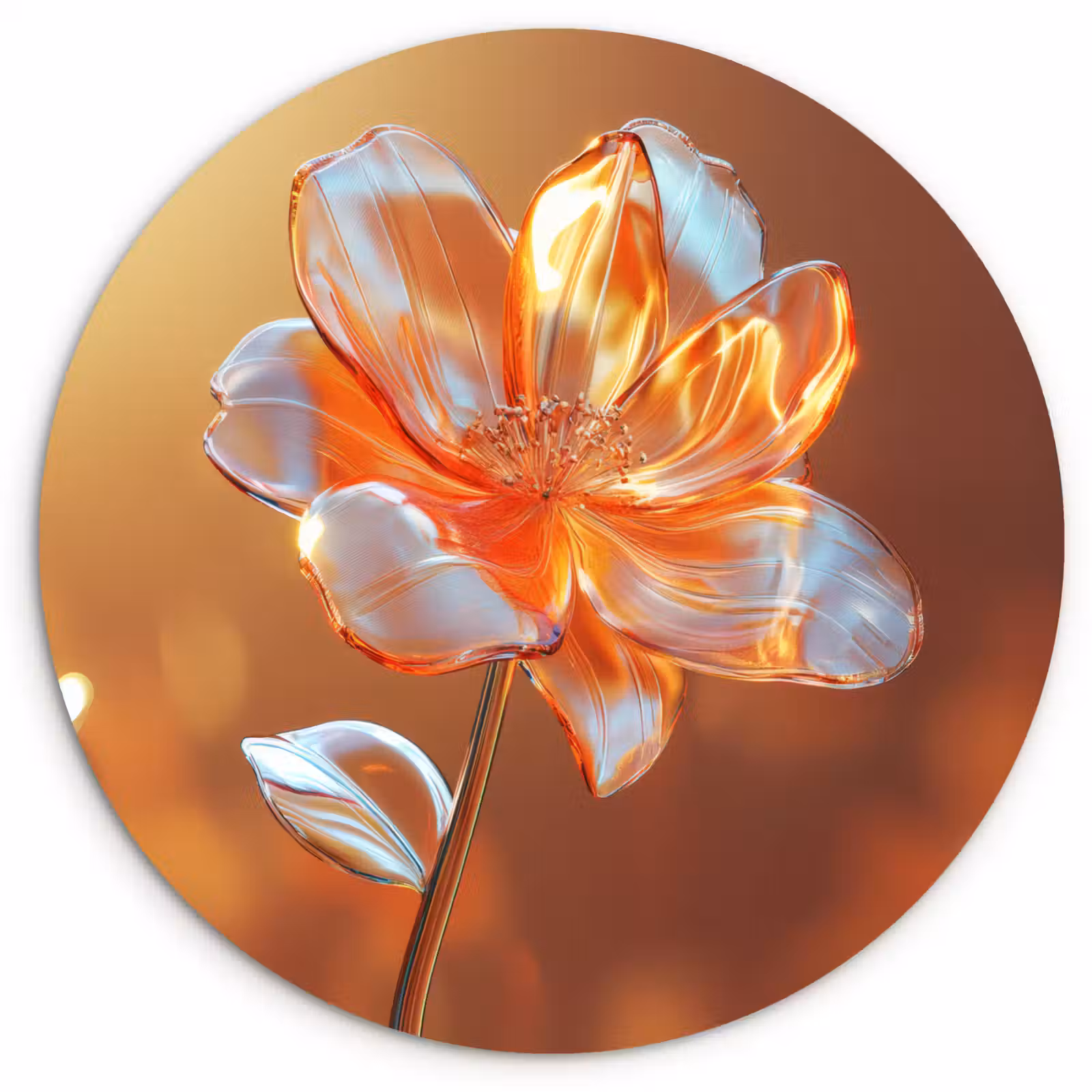 Wandcirkel - Glas - Glazen - Bloem - Zonlicht — 1