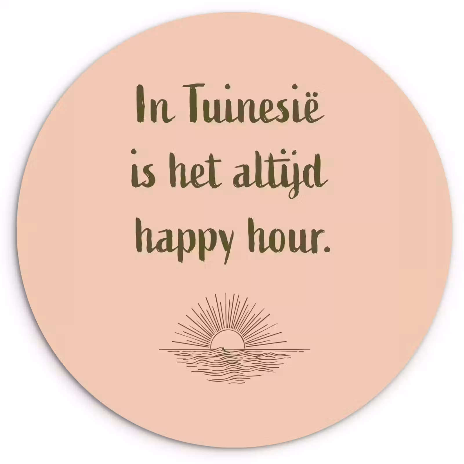 Wandcirkel - Glas - Tuin - Roze - Quote - Zon — 1