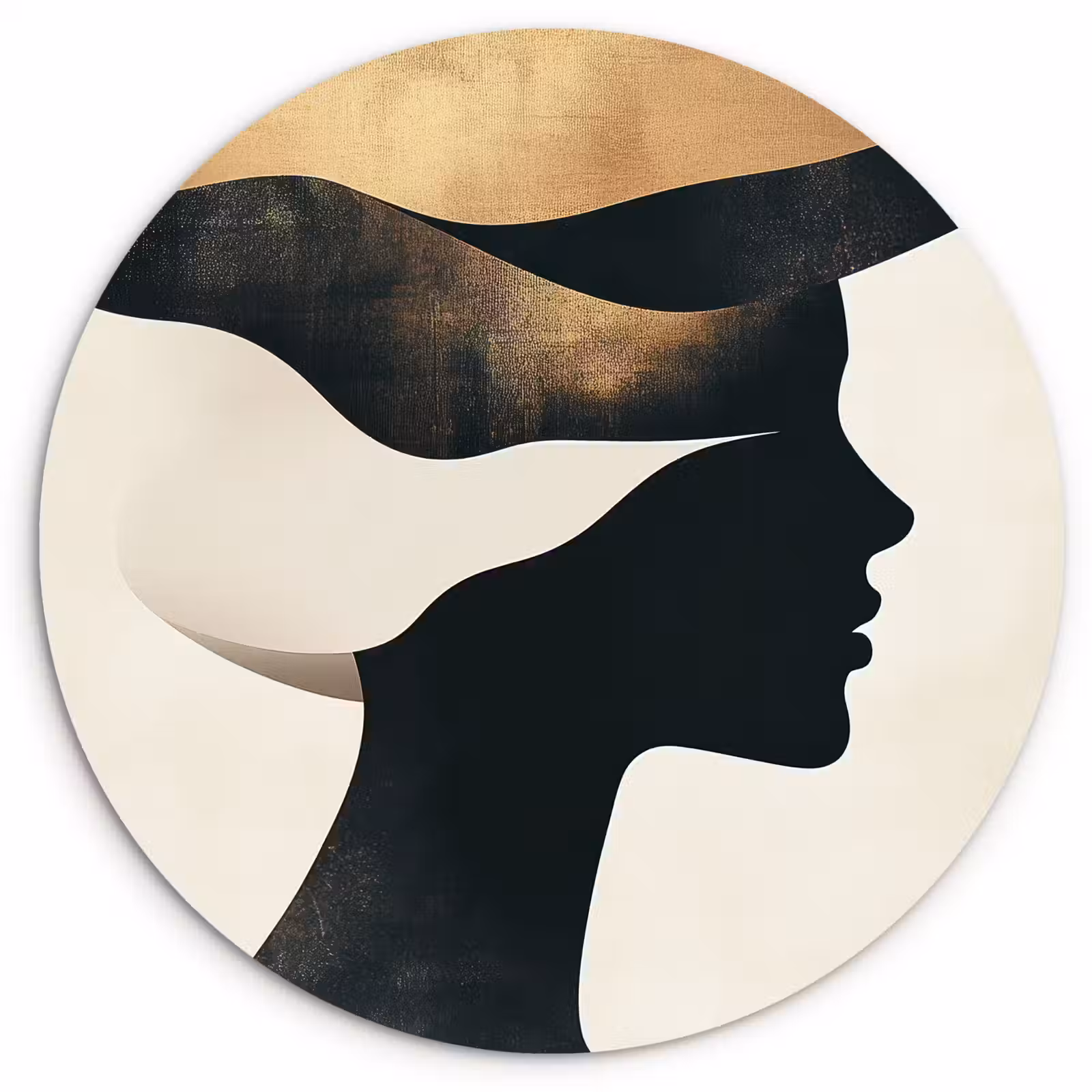 Wandcirkel - Glas - Vrouw - Golven - Zwart — 1