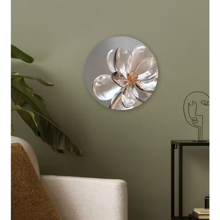 Wandcirkel - Glas - Bloem - Glazen - Doorzichtig — 3