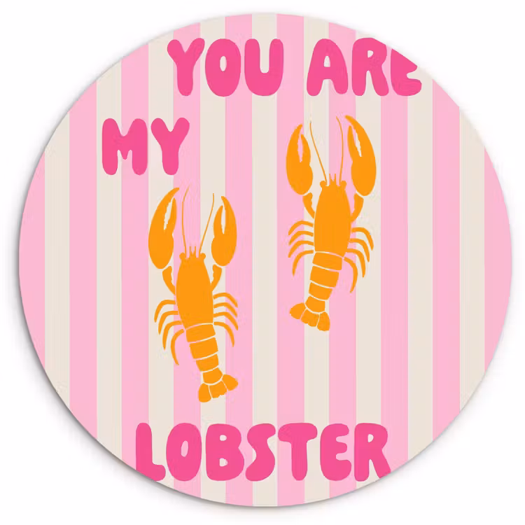 Wandcirkel - Glas - Lobster - Love - Valentijn — 1