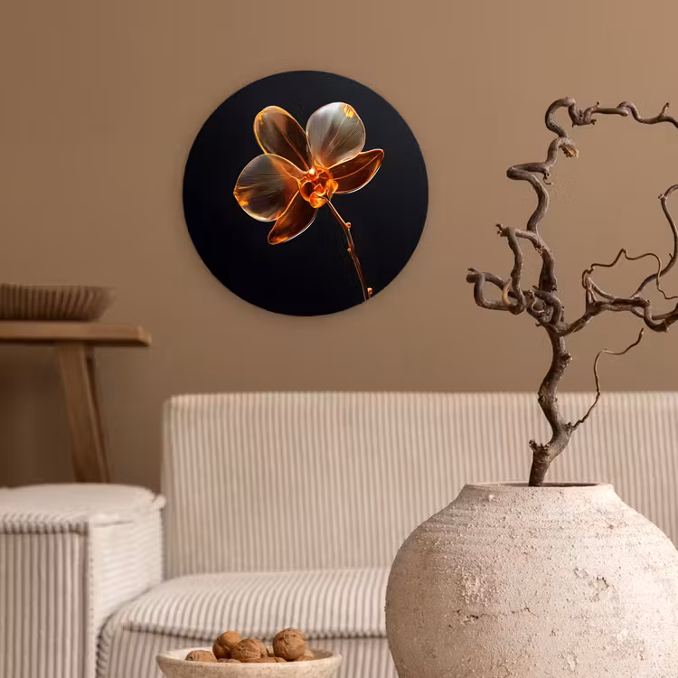 Wandcirkel - Glas - Orchidee - Doorzichtig - Bloem — 2