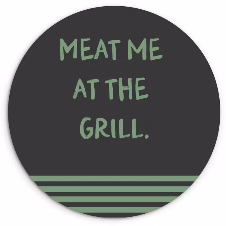 Wandcirkel - Glas - Quote - Groen - Grill - Zomer — 1