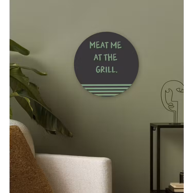 Wandcirkel - Glas - Quote - Groen - Grill - Zomer — 3