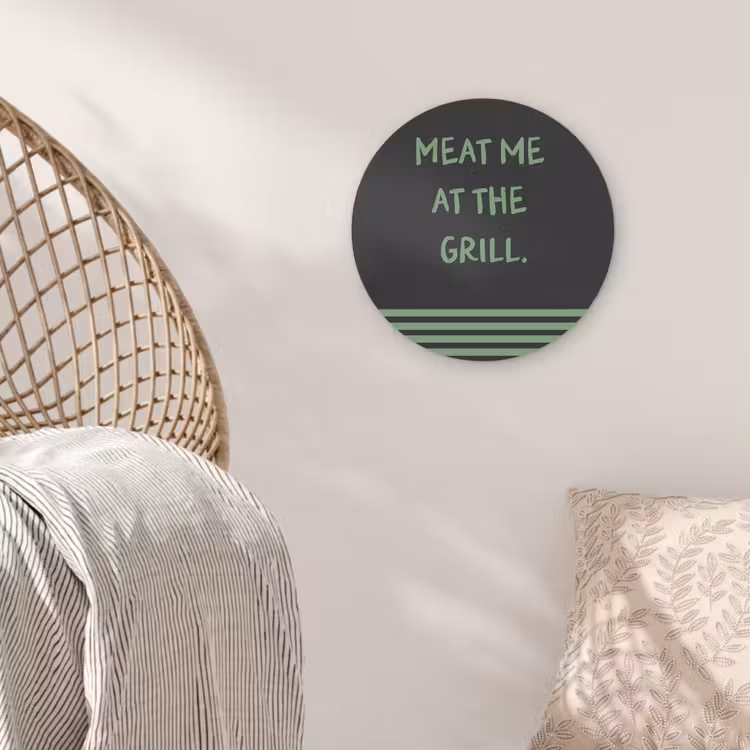 Wandcirkel - Glas - Quote - Groen - Grill - Zomer — 5