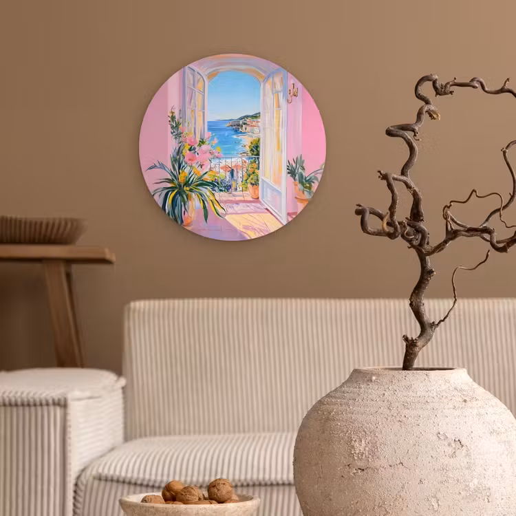Wandcirkel - Glas - Roze - Buiten - Verf — 2